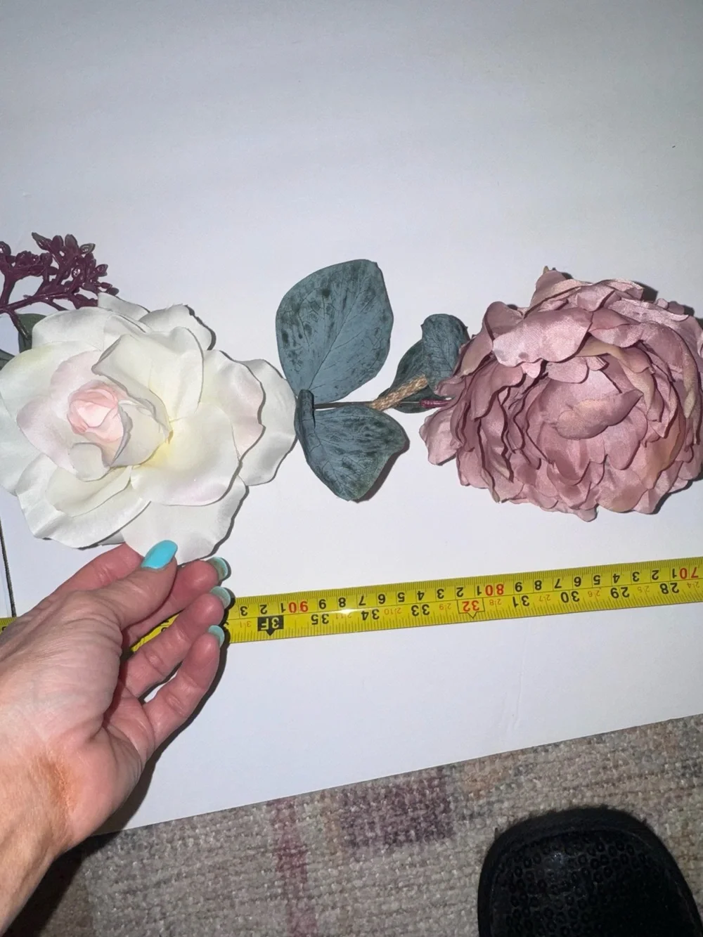 Cream and Mauve Roses & Greenery Stem Garland